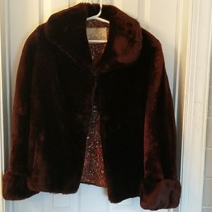 Vintage Fur Coat Brown Approx.Size 8